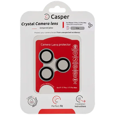 Casper Camera Lens Protector For iPhone 17 Pro / 17 Pro Max (Gray) (Clear)
